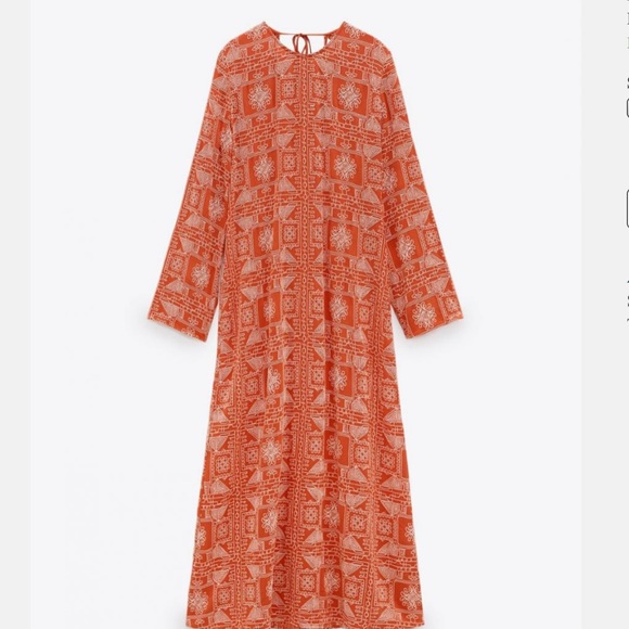 ZARA Long Embroidered Dress S,M - Picture 10 of 16